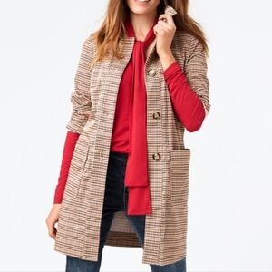 XL Cabi #3734 Sherlock Houndstooth Plaid Trench Coat